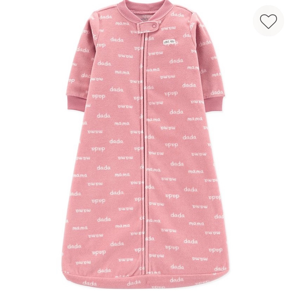 Carter’s  Mama and Dada Sleep Bag Pink SMALL 0-3